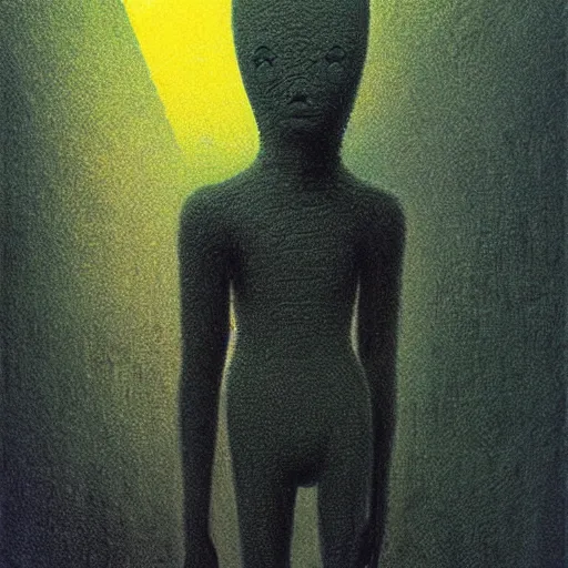 Image similar to gumby ( 1 9 5 3 ) by beksinski and tristan eaton, dark neon trimmed beautiful dystopian digital art