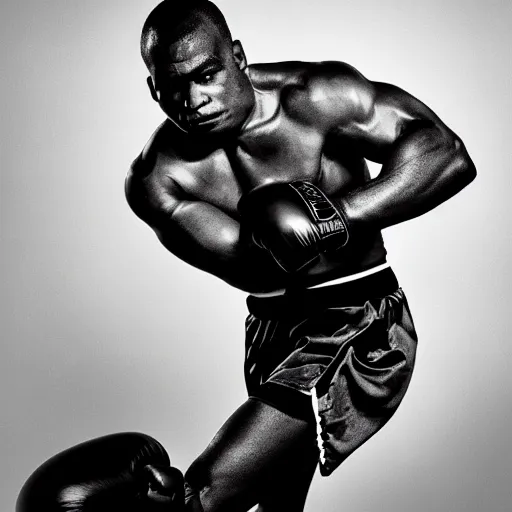 Image similar to black and white photo, portrait of k1 kickboxer by richard avedon, realistic, Leica, medium format, cinematic lighting, parallax, high resolution,