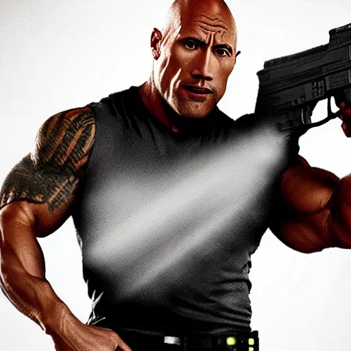 Image similar to dwayne the glock johnson