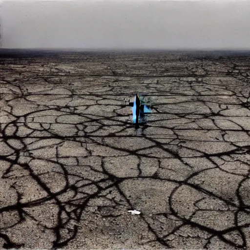 Image similar to barren city, nuclear wasteland, Fallout aesthetic, Anselm Kiefer