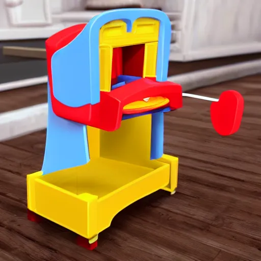 Image similar to A Fisher-Price guillotine toy, unreal engine 5 render