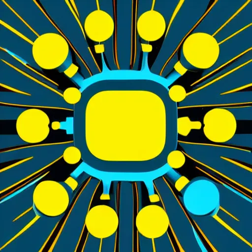 Prompt: electric bolt, minimalist, cute, yellow and cyan color palette, vector art