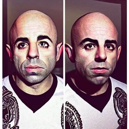 Image similar to elf that looks like joe rogan, symmetrical, full body image, accurate image, highly ornate intricate details, very sharp photo,
