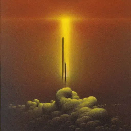 Prompt: naval energy shield by Zdzisław Beksiński, oil on canvas