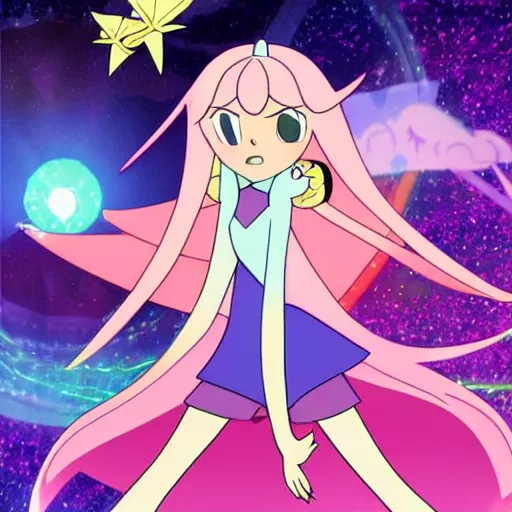 Prompt: star butterfly ( eng. star butterfly, dub. asterisk butterfly ) is the main character of the animated series star vs. the forces of evil. a teenage sorceress, a princess, and since the events of divide, a temporary