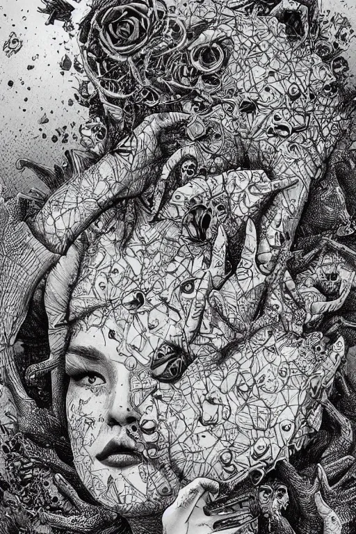 Image similar to Plague goddess painting by Dan Hillier, trending on artstation, artstationHD, artstationHQ, 4k, 8k