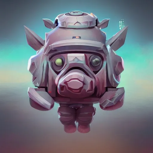 Image similar to Isometric 3D Fantasy Cute and adorable pig space Mecha, Smooth 3D Illustration, soft render, Servando Lupini, Daniil Kudriavtsev, handpaint texture, Blender, 3DCoat H 648