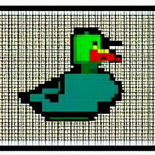 Prompt: A picture of a duck, ZX Spectrum graphics style