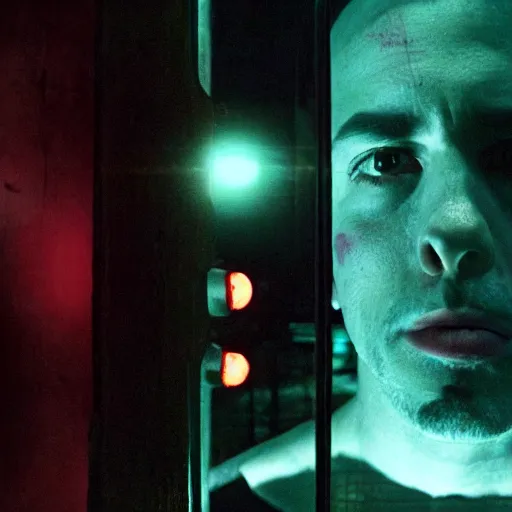 Prompt: movie still of cyborg, cinematic composition, cinematic light, by david lynch and gaspar noe