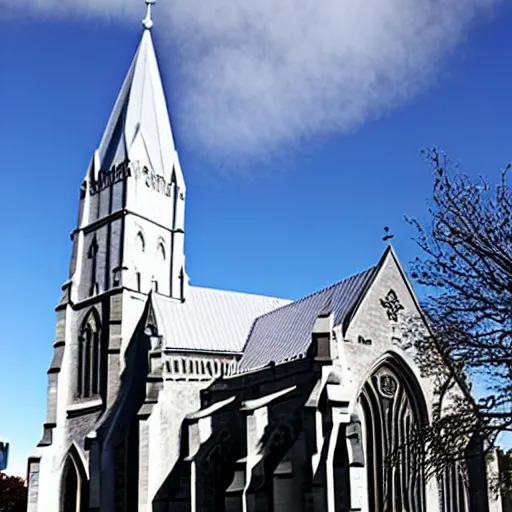 Image similar to a photograph of the christchurch cathedral in new zealand post earthquake