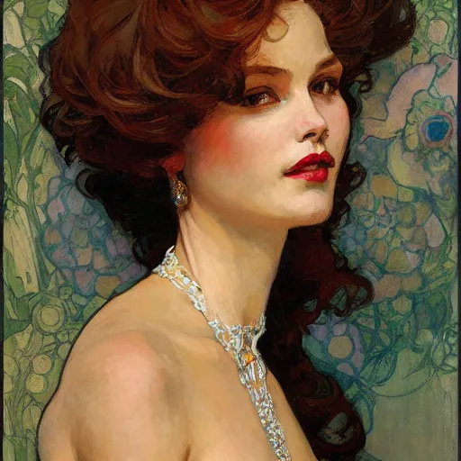 Image similar to portrait of a beautiful woman, intricate, elegant, highly detailed, by gil elvgen, greg manchess, mucha