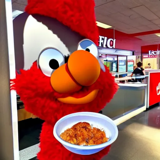 Image similar to photo of elmo at a KFC