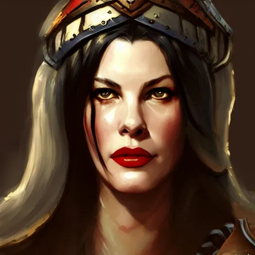 Image similar to liv tyler as a warrior maiden by wlop and glen rutkowski, mate painting, concept art, artstation