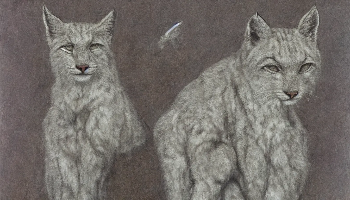 Image similar to white anthropomorphic lynx portrait by Carlos Shwabe, furry digital art, trending on artstation, 8k, highly detailed,