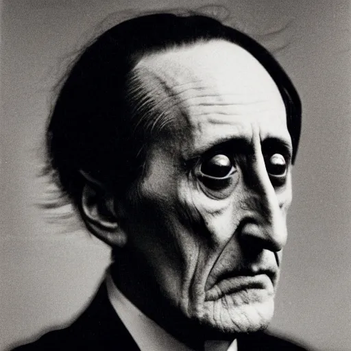 Image similar to a close - up occult portrait of marcel duchamp in the style of hito steyerl and shinya tsukamoto and irving penn