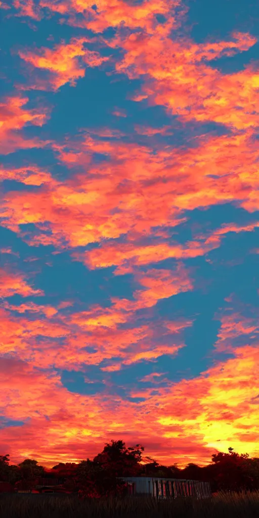 Prompt: orange and red sunset clouds, ultrafine highly detailed hyper colorful illustration, sharp focus, unreal engine highly rendered, global illumination, radiant light, intricate and detailed environment