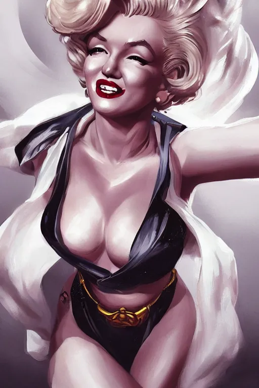 Prompt: a Marilyn Monroe spinoff designed by Hyung tae Kim concept art on a render by the artist Hyung tae Kim , Jiyun Chae, Joe Madureira, trending on Artstation Hyung tae Kim, artbook, Stanley Artgerm Lau, WLOP, Rossdraws