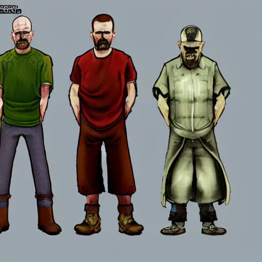 Prompt: Walter White in the video game Mulitverses, concept art