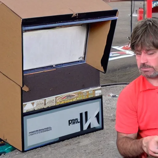 Prompt: brad pit is asking'what's in the box!?'well, what's in the box?