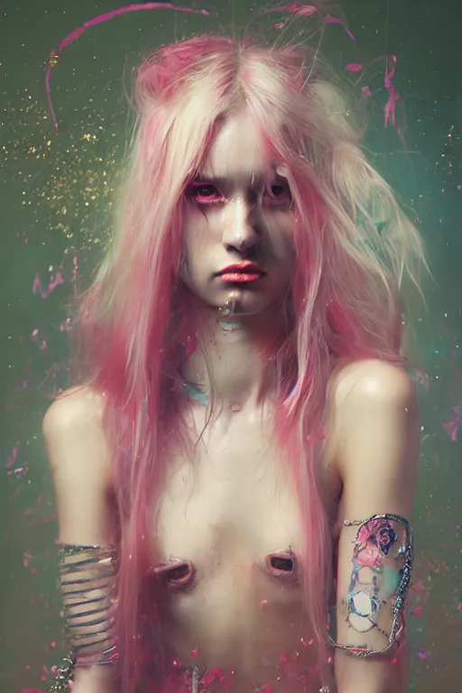 Image similar to photorealistic portrait of a rave party girl by ayami kojima and ewelina kowalczyk and alessio albi, trending on artstation