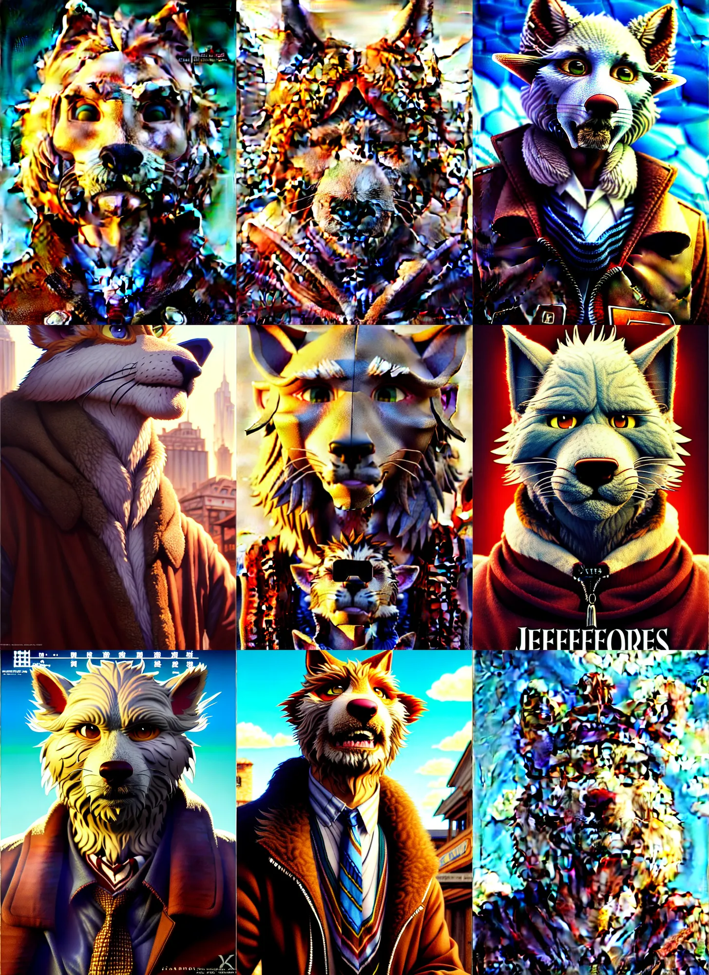 Image similar to character furry fursona portrait of jeff bridges with gorgeous detailed eyes in the marketplace in the sky, color page, tankoban, 4 k, tone mapping, doll, akihiko yoshida, james jean andrei riabovitchev marc simonetti, yoshitaka amano, h. hydrochaeris