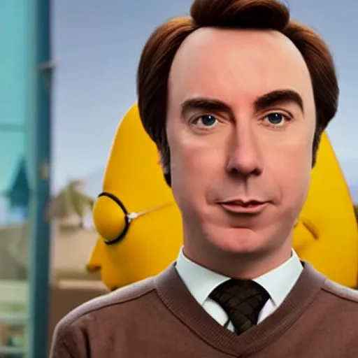 Image similar to Jimmy McGill from the TV show Better Call Saul representing Gru from the animated movie Despicable Me, realistic photo, 4k, modern photo