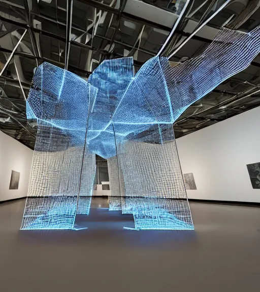 Image similar to x - ray architecture installation, art exhibition, biennale, museum, vr, virtual