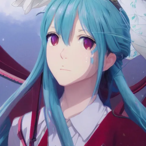 Prompt: a film still portrait of a hatsune miku, finely detailed features, closeup at the faces, perfect art, at an ancient city, trending on pixiv fanbox, painted by greg rutkowski makoto shinkai takashi takeuchi studio ghibli, akihiko yoshida