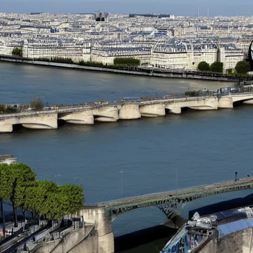 Image similar to the empty bank of the seine in paris in the year 2 0 2 0