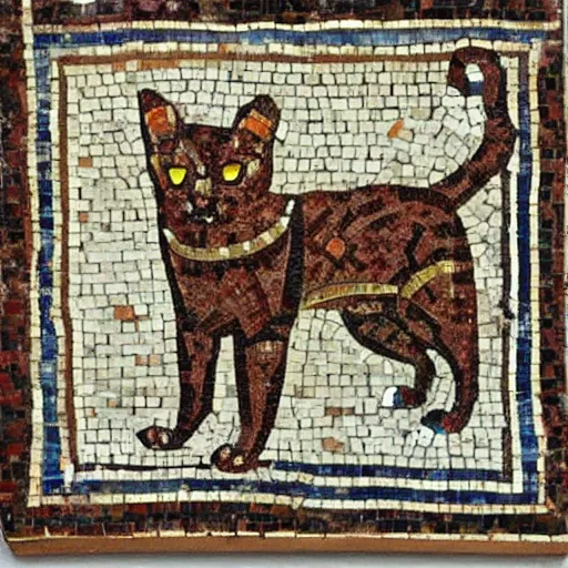 Image similar to a cat roman mosaic