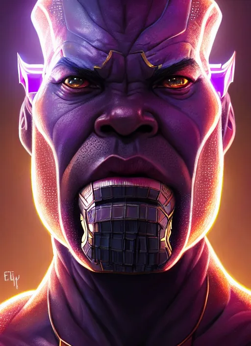 Prompt: portrait of apex legends thanos, intricate, elegant, glowing lights, highly detailed, digital painting, artstation, glamor pose, concept art, smooth, sharp focus, illustration, art by artgerm and greg rutkowski, artey freytag