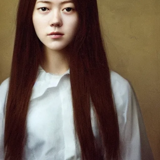 Image similar to a masterpiece portrait photo of a beautiful young woman who looks like a korean mary elizabeth winstead