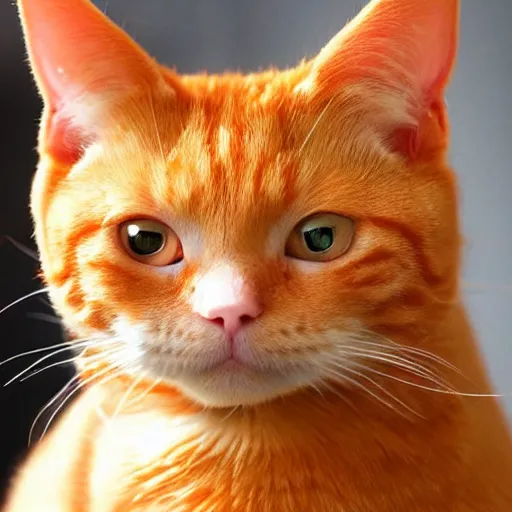 Image similar to photo of a human and orange tabby cat hybrid