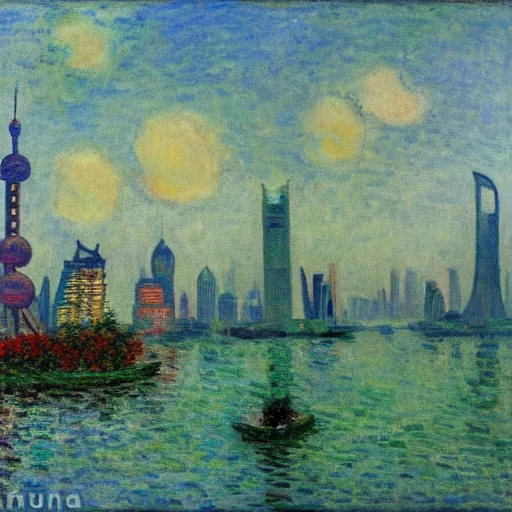 Prompt: Shanghai in the style of Monet