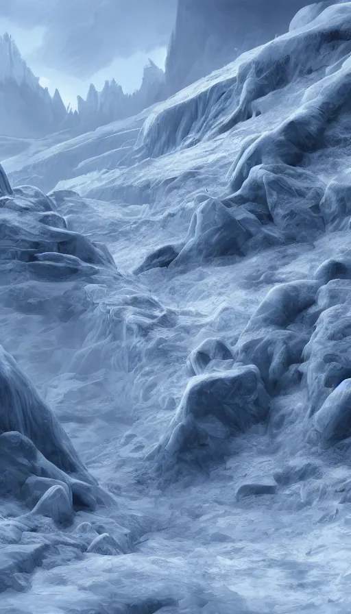 Prompt: ice plains spikes biome, realistic interpretation, 4k, hight-detail, digital art