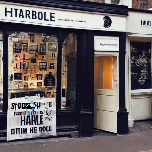 Prompt: “a shop called HORRIBLE on Marylebone High St”