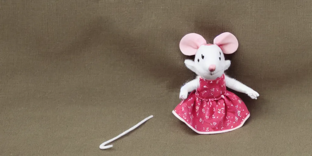 Image similar to the cutest little mouse is happy to wear a new dress