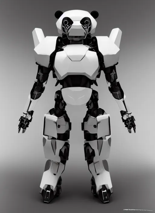 Prompt: minimalistic mecha panda android, pure white, naturel, hyper detailed, digital art, trending in artstation, cinematic lighting, studio quality, smooth render, unreal engine 5 rendered, octane rendered, art style by klimt and nixeu and ian sprigger and wlop and krenz cushart