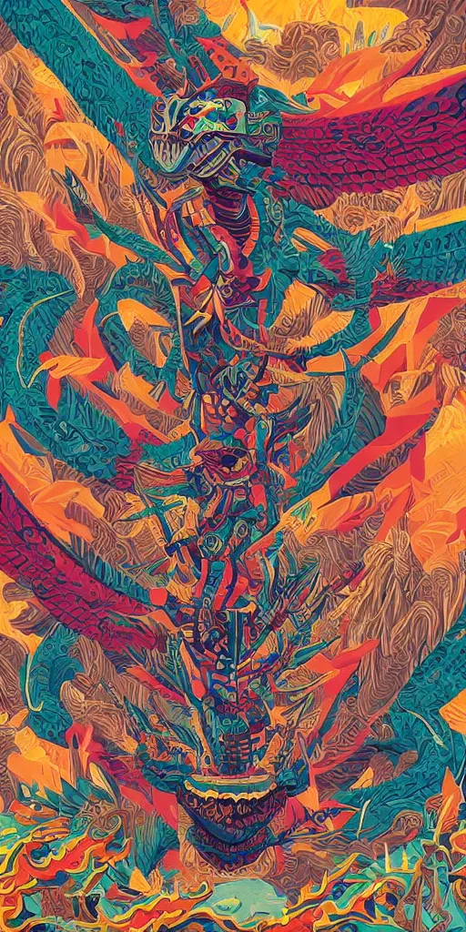 Prompt: mayan quetzalcoatl , Tristan Eaton, victo ngai, artgerm, RHADS, ross draws