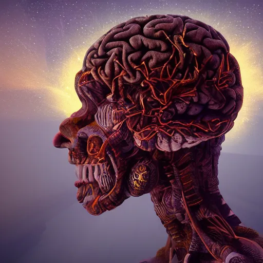Prompt: an infinite god made of brain matter, surrealism, hyperdetailed, cinematic, 4 k resolution, unreal engine