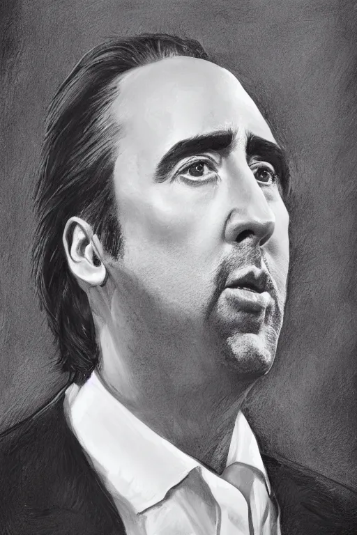 Image similar to nicholas cage, portrait, unreak engine 5, extremely detailed,