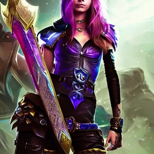 Image similar to Cara Delevingne as a League of Legends champion