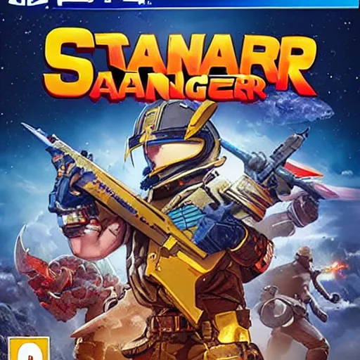 Prompt: video game box art of a ps 4 game called star ranger ii, 4 k, highly detailed cover art.