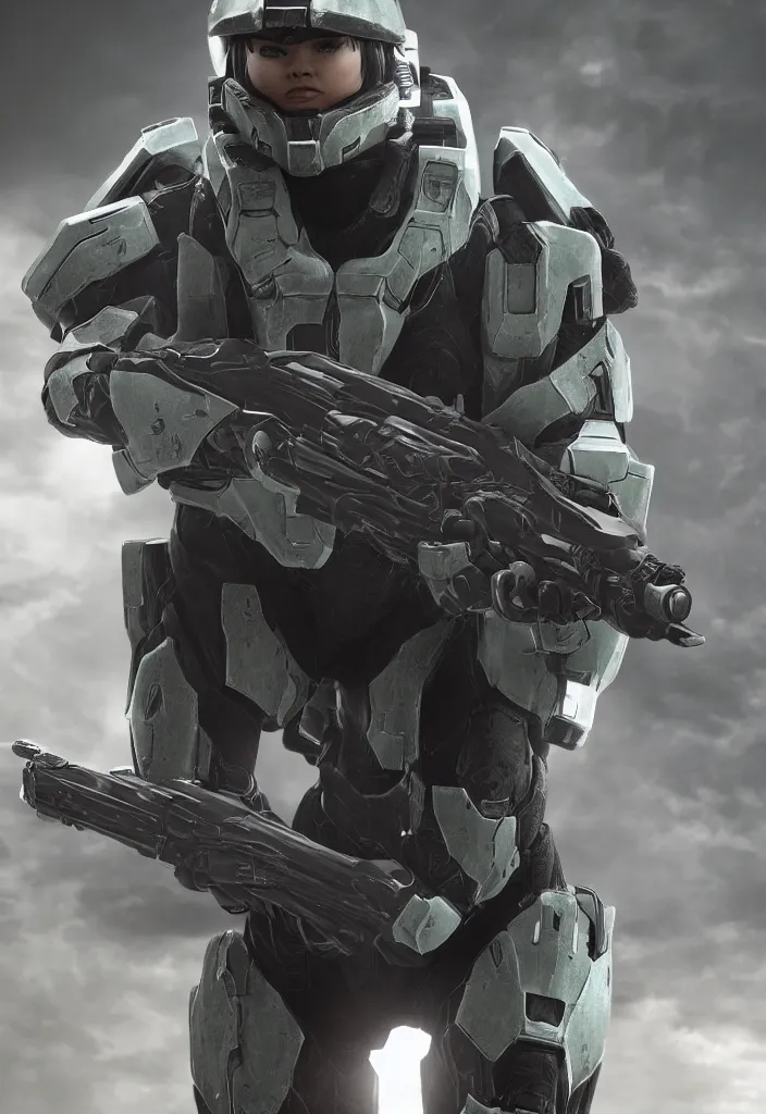 Prompt: The sergeant in the halo as a female, Unreal engine, 8K
