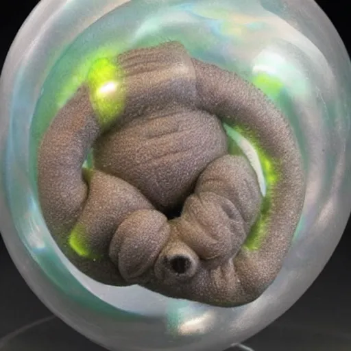 Image similar to realistic tardigrade made of bubbles