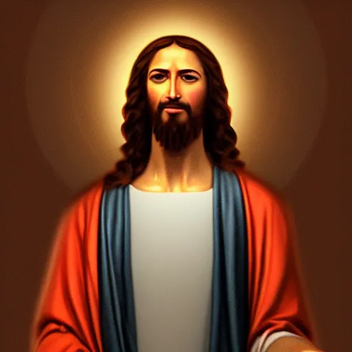 Image similar to Jesus Christ as the president, dynamic lighting, +++ dynamic pose, high resolution, 8k