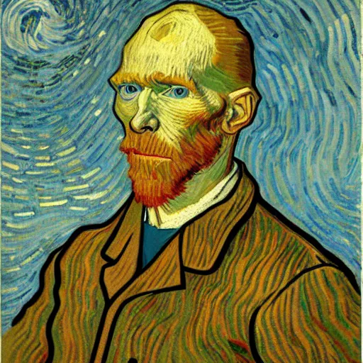 Prompt: handsome squidward portrait, van gogh, strong chad