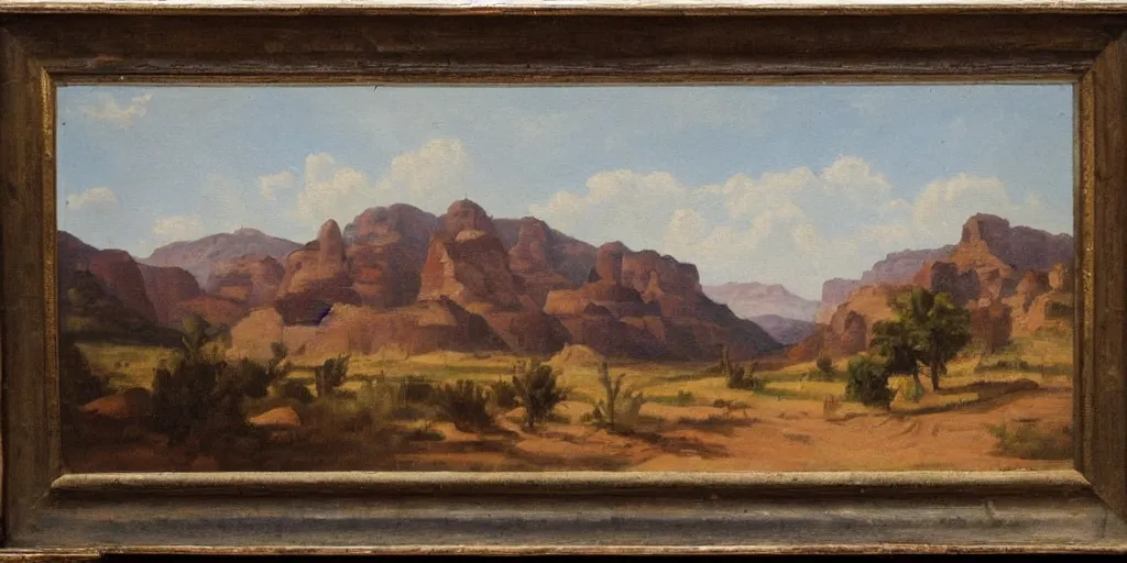 Image similar to American West scenery, XIXth century painting