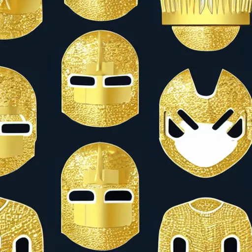 Image similar to gaming emoji concept gold armor crown style of emoji, vector art, white background, no watermark white background