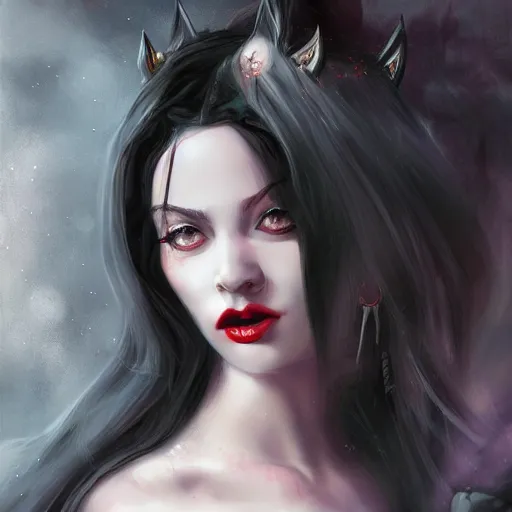 Image similar to the vampire girl portrait, fantasy art, concept art, H 1000